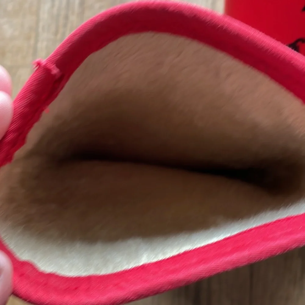 J Crew Red Penguin fur lined rain boots size 7 - Picture 3 of 6